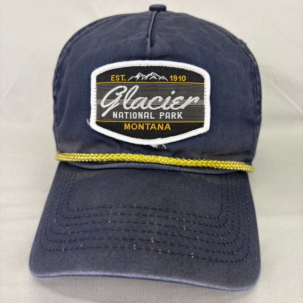 Ouray Glacier National Park Hat Mens OSFA Blue Snapback Rope Cap 2517